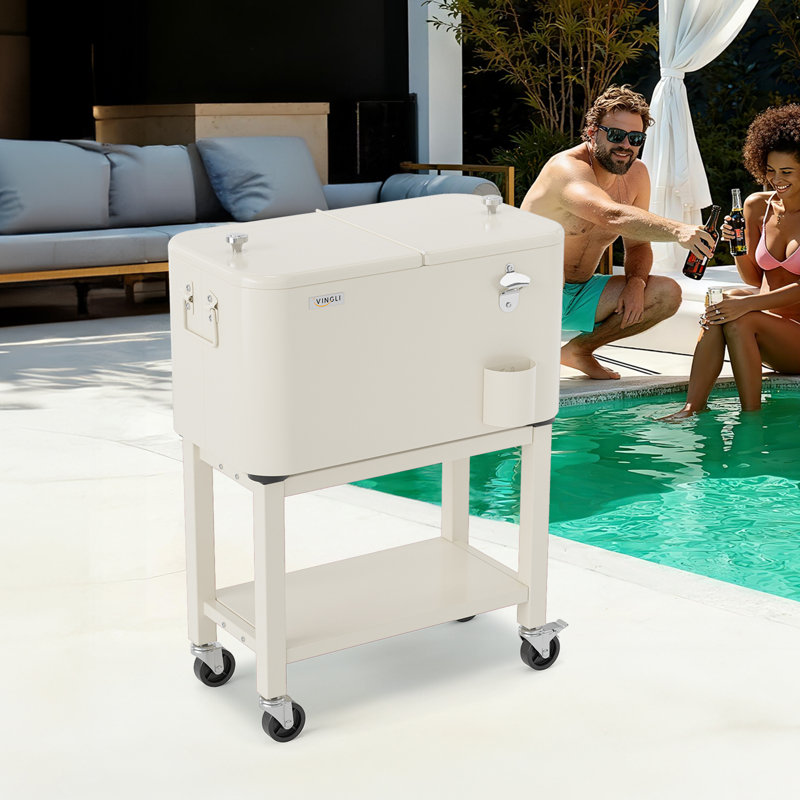 Winado Chariot refroidisseur extérieur amovible, Milky White