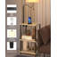 Ensemble de 2 tables de bout modernes grises avec lampes et ports USB, tables de chevet polyvalentes pour la chambre à coucher et le salon