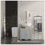 Armoire de rangement sous-évier, meuble-lavabo sous-comptoir avec tablette en U et tablette interne réglable Kleankin, gris