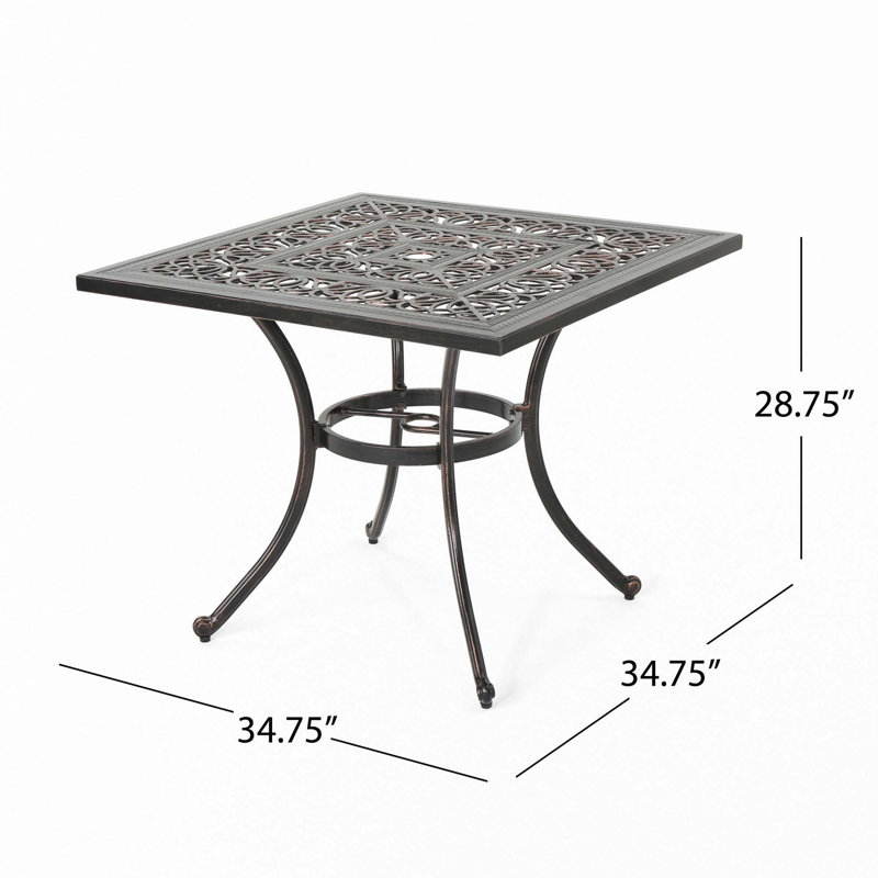 Table de salle à manger en fonte d'aluminium (table seulement)