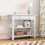 Console rétro en blanc antique, avec tiroir pratique et tablettes de réglage, valeur esthétique blanche
