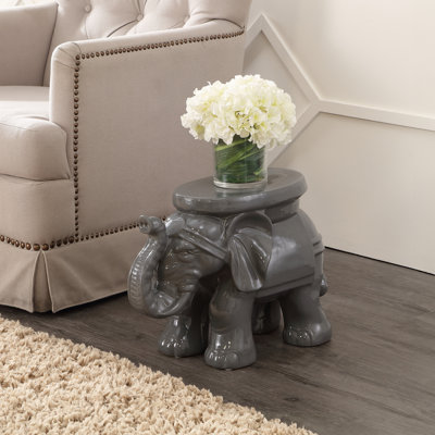 Tabouret de jardin en céramique éléphant Epperson
