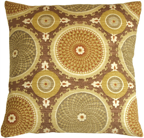 Coussin décoratif en coton Bohemian Medallion, Mûre blanche