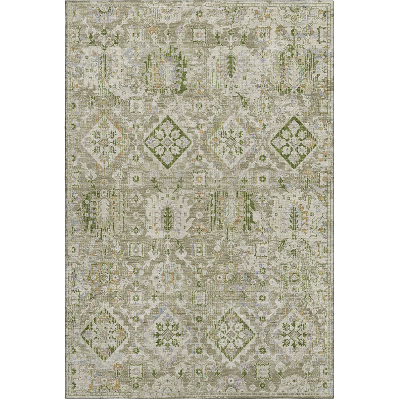 Premium Machine Washable Ariel Global Rug, Rectangle 3' x 5'