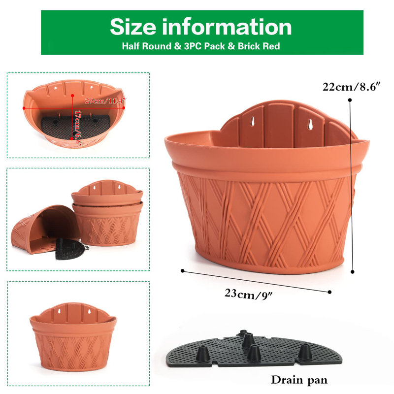 Wall Planter, Brick Red