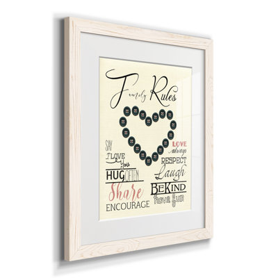 Family Rules Boutons - Impression de cadre photo sur papier
