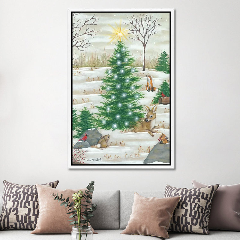 Baby Deer by Lisa Kennedy - Painting on Canvas, White Floater Framed, 152.4cm H x 101.6cm W x 3.81cm D