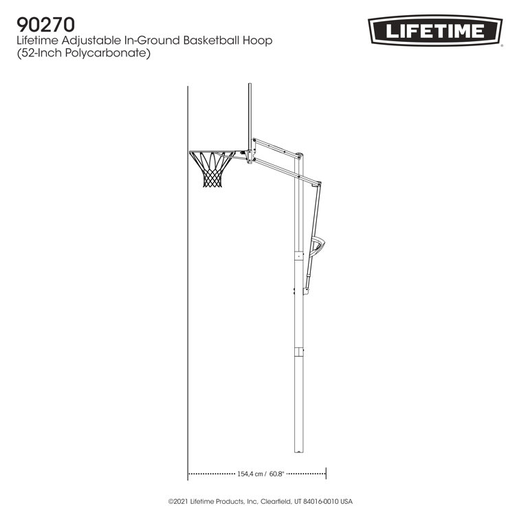 Lifetime Height Adjustable Portable Basketball Hoop (44 Impact