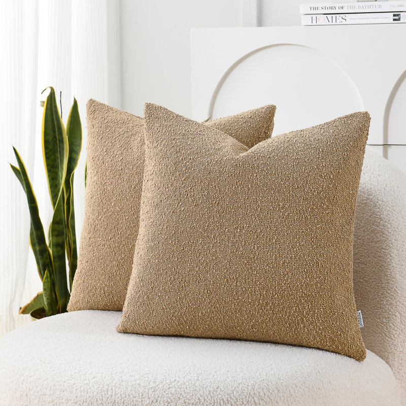 Housses de coussin texturées, Beige, Carré 18 po