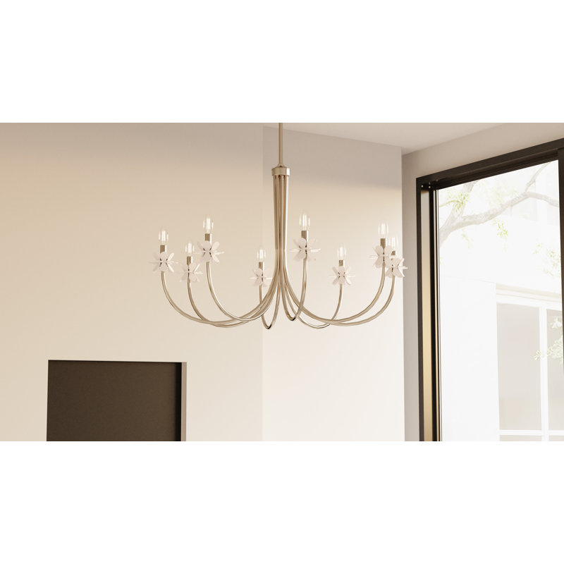 Moulden Bronze Gold Chandelier, 27.5" H x 42" W x 42" D, 8 Lights