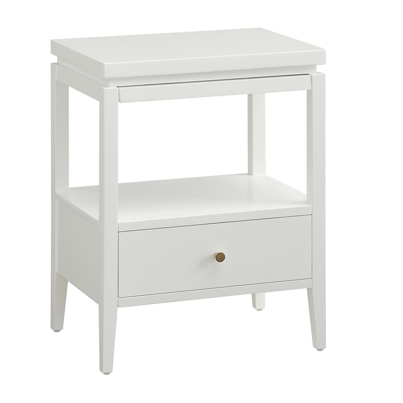 Nightstand With Drawer And Open Shelf, White
