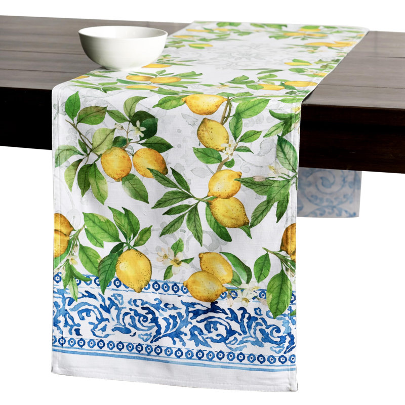 Maison d' Hermine Table Runner 100% Cotton Double Layer Table Runners 72 inches Long Decorative for Home Kitchen Dining Valentines Day Decorations Spring Summer (Cedrat, 14.5" x 72")