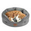 Lit pour chien et chat rond pour petits animaux de compagnie, nid lavable en peluche avec base antidérapante, intérieur-112669761-113029143