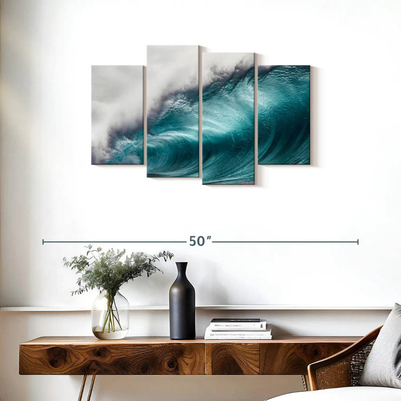 Gillard Big Blue Ocean Wave, H 22 po x l 36 po