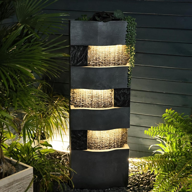 Fontaine en résine avec lumière Janet