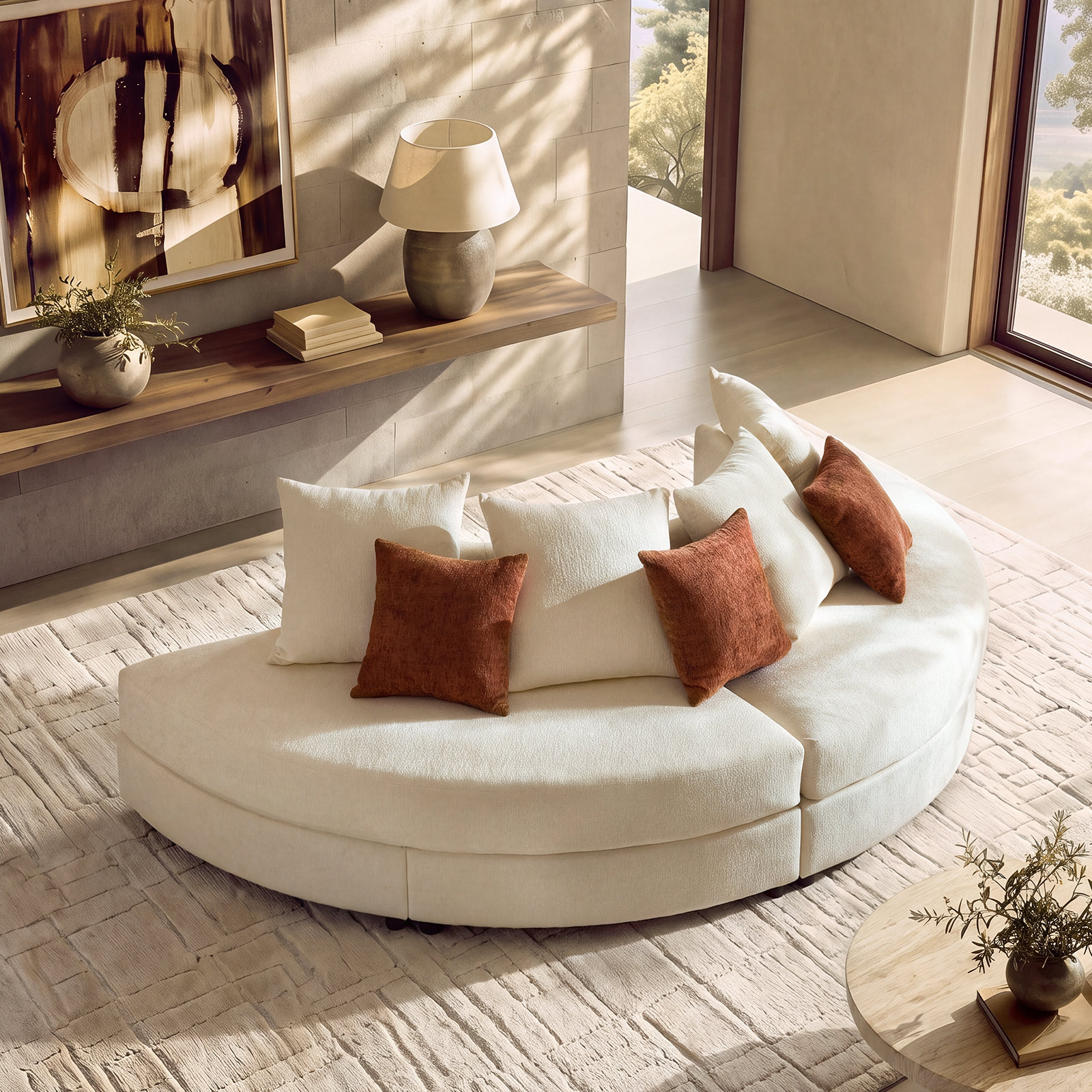 Upholstered Sectional, Forest Polyester