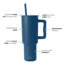 Grande tasse isotherme 40 oz avec poignée et couvercle en paille-107144231