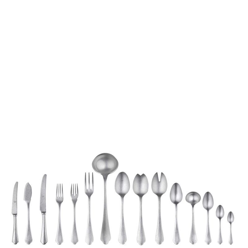 Dolce Vita Flatware Set - 126 Pieces - Pewter