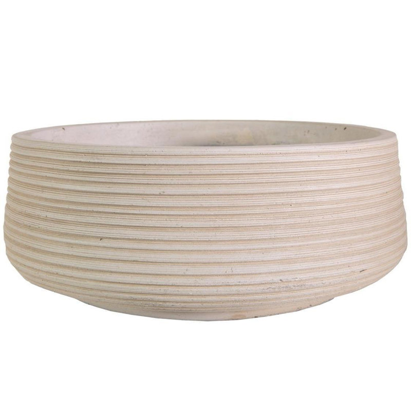 Fibreglass Plant Pot, 12cm H x 31cm W x 31cm D, Beige