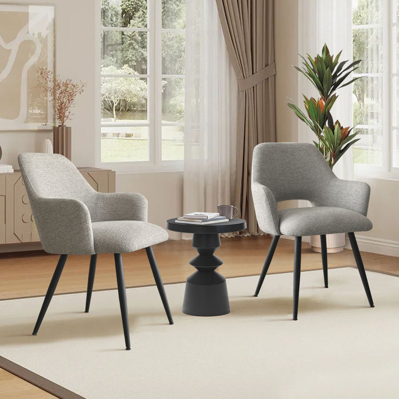 Fauteuils rembourrés l 23 po Matsuichi, Gris chiné