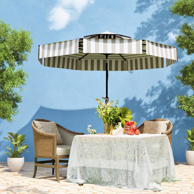 Parasol de patio moderne en polyester 8,6 pi Upf 30+ Upf