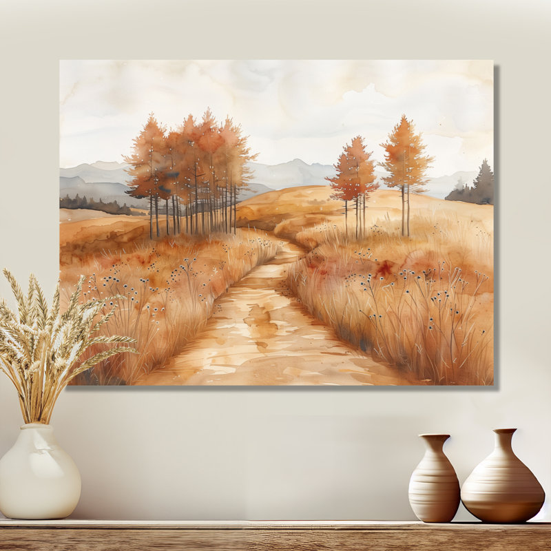 «Brown Meadows Autumn Canada In Canada I», art mural campagne, Toile tendue, H 16 po x l 32 po x P 1 po