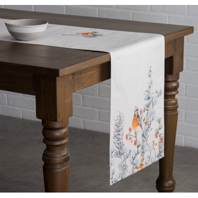 Maison d'Hermine Whitish Shabby Chique 100% Cotton Table Runner - Double Layer - 14.5" x 108"
