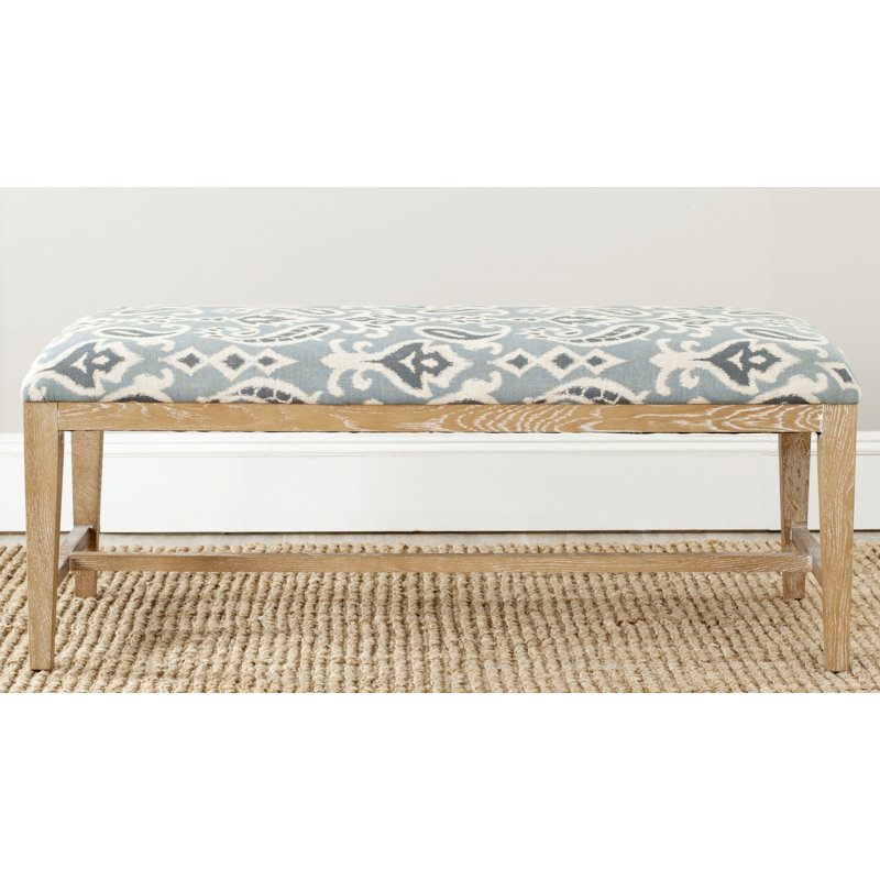 Benae Upholstered Bench, Blue Pattern