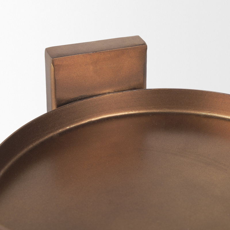 Plat de table en métal, H 13,75 po x l 10 po x P 10 po, Or