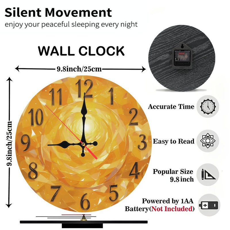 Horloge en cristal brillant vortex