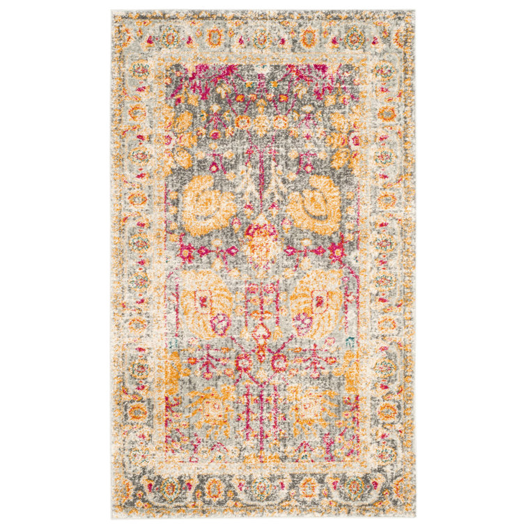 Tapis jaune / beige Edna