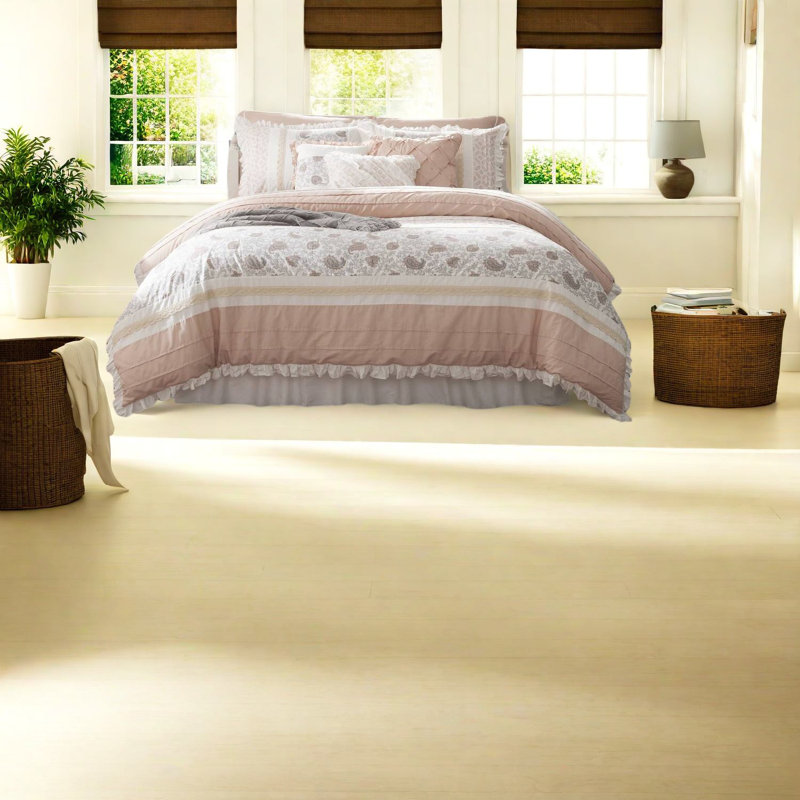 Ensembles de literie élégants en percale de coton, ensemble d'édredon rosé pour décor de ferme