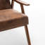 Fauteuil en bois massif recouvert de microfibre, style moderne du milieu du siècle, brun, pour un confort optimal. Fauteuil avec revêtement, moderne et élégant.