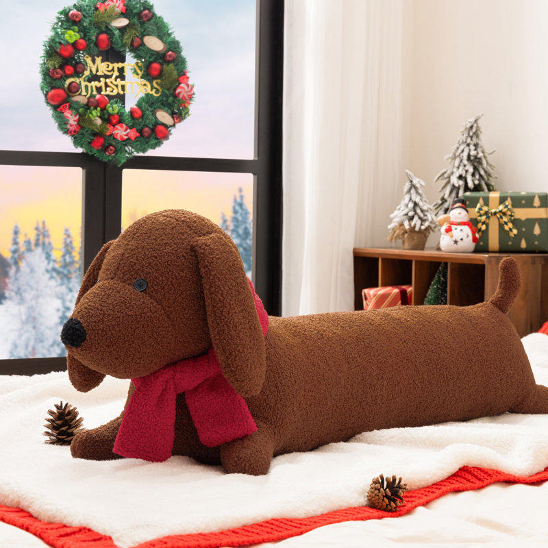 Coussin Phantoscope Christmas Animal Series, Coffee Dachshund
