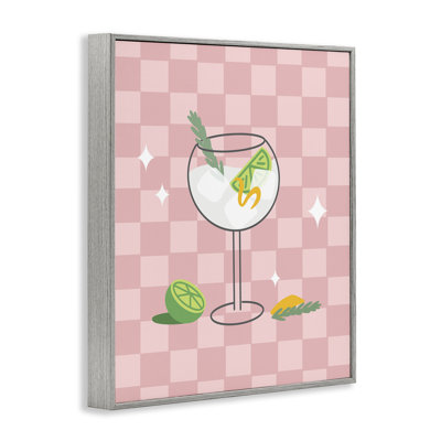 Gin & Tonic on Checkered Giclee Art by Anna Quach