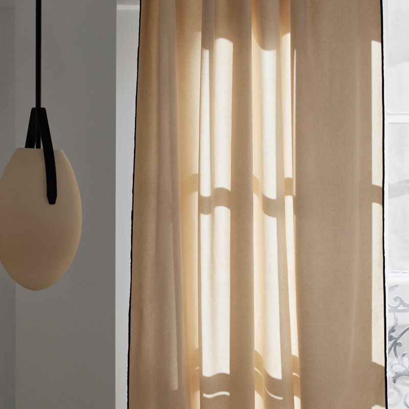 Dario Room Darkening Curtain Single Panel, Beige, 140cm x 280cm