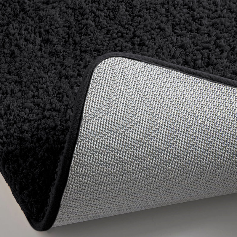 Grand ensemble de tapis de bain en microfibre douce et épaisse 2 pièces, Noir