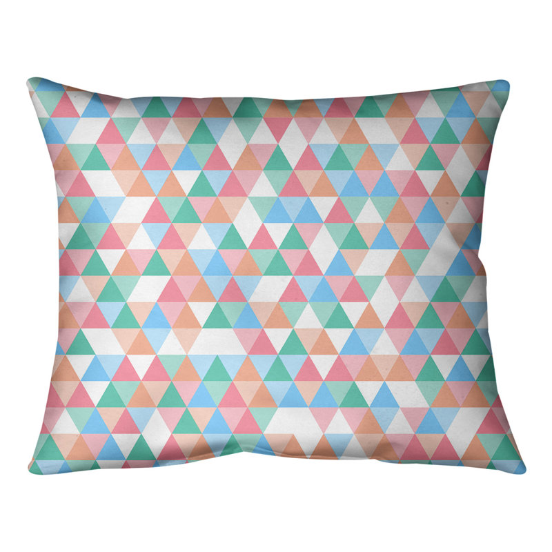Coussin lombaire triangle, Bourre en polyester, Bleu/orange, H 21,5 po x l 31 po