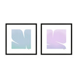 Purple & Blue Clouds. Set Of 2 Painting by Lee Lessem