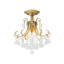 Plafonnier semi-encastré en cristal 3 lumières French Vintage