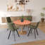 Table de salle à manger ronde de 36 po avec plateau en panneau de fibres à densité moyenne et base en bois pour piédestal-124520622-124520620