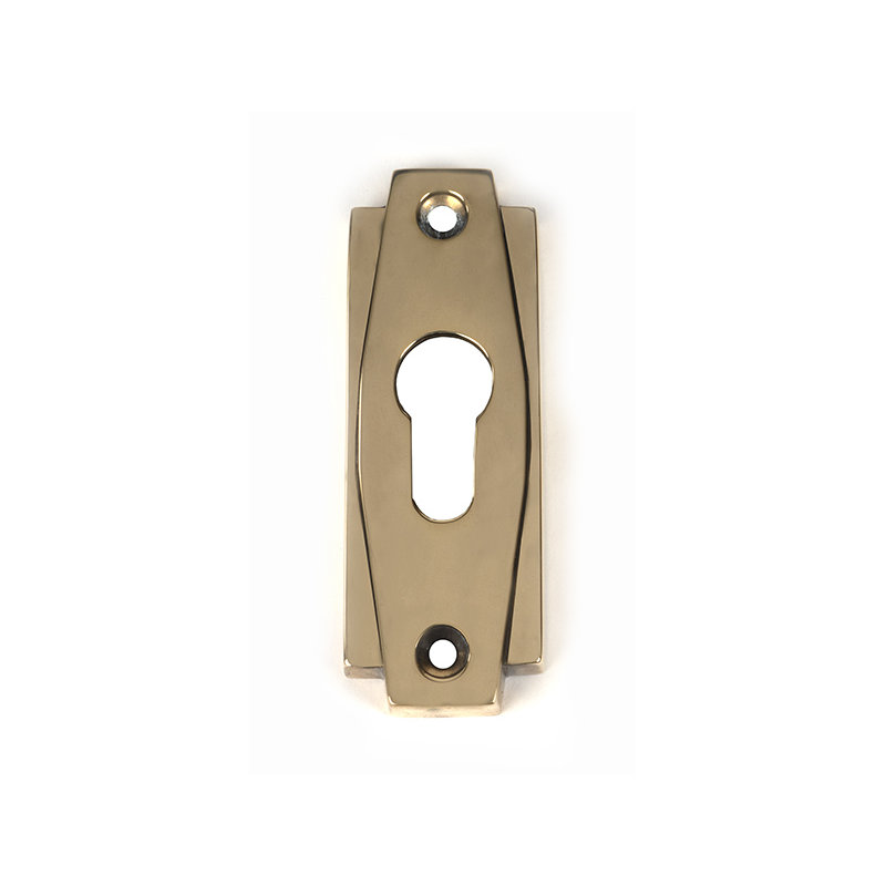 Art Deco Euro Escutcheon, Aged Brass