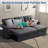 82-inch Sleeper Sofa, Upholstered Pull Out Sectional Sofa with Storage Chaise, L-Shaped Corner Reversible Sleeper Sectional Sofa-2127227168