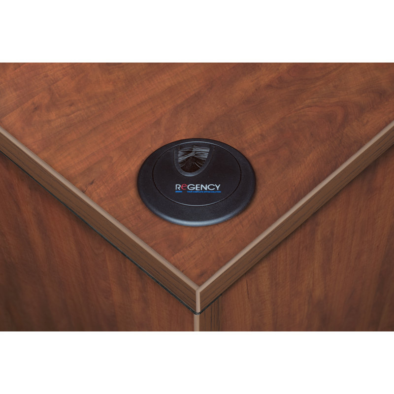 Cherry U-Shaped Executive Desk with Filing Cabinets