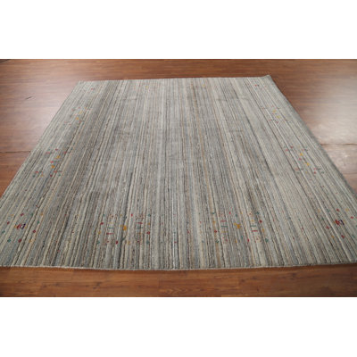 Striped Gabbeh Oriental Square Rug 8x8