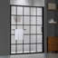 Porte de douche coulissante simple en aluminium avec verre trempé noir Grid et traitement protecteur Cyr 60 po x H 72 po Cyrus-1551117552