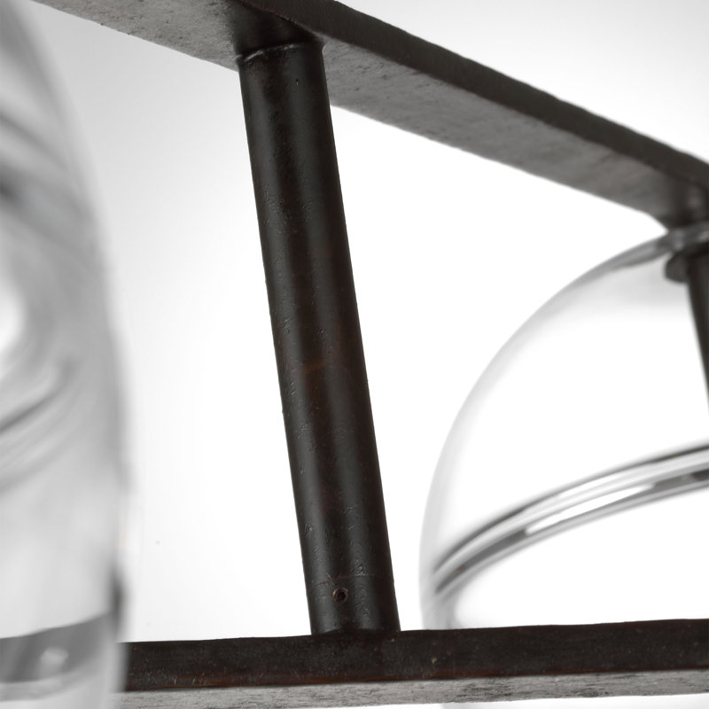 Sean Lavin Lowing 4-light LED medium chandelier in blackened forged finish with glass shades