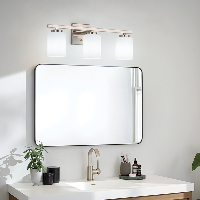 Éclairage pour meuble-lavabo à intensité variable Ellysen, Nickel brossé, 3