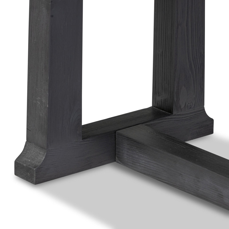 Daila 78'' Black Solid Pine Rectangular Console Table