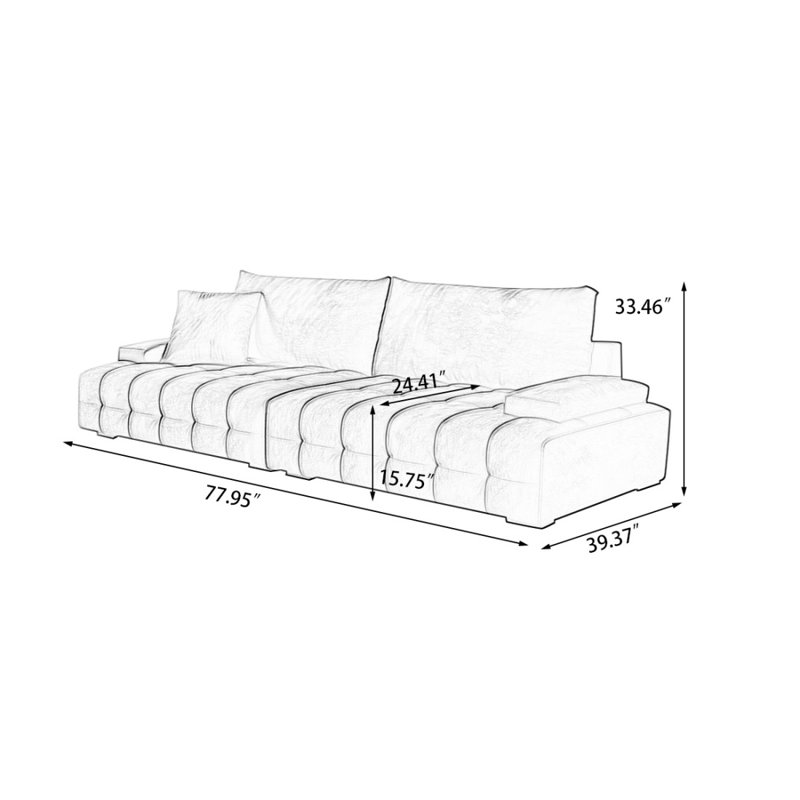 Causeuse-coussin modulaire 100% polyester Caramel, Caramel